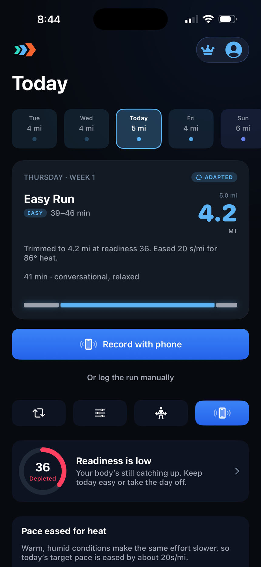 Treadly Today: an eased run with its reason